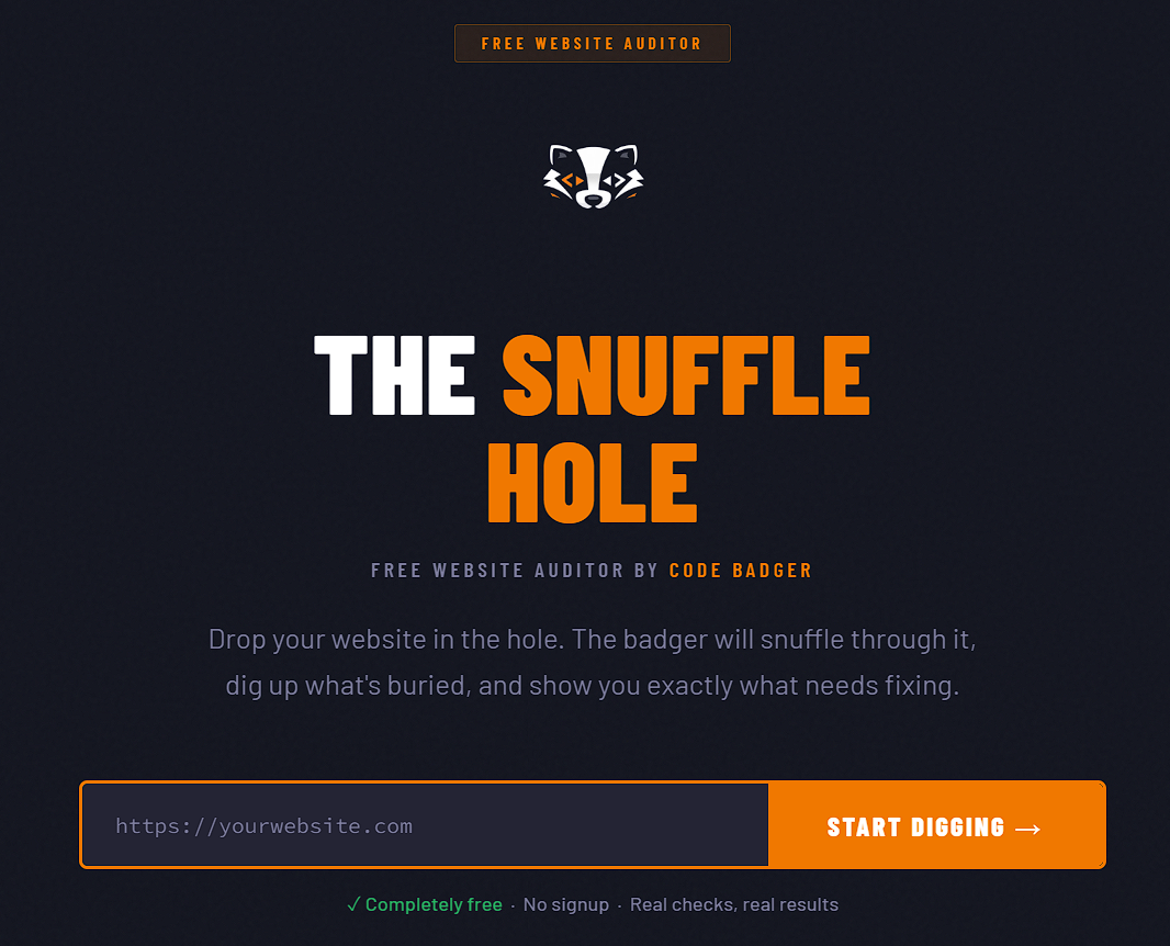 The Snuffle Hole — Free Website Auditor